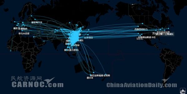 海南航空航線網(wǎng)絡(luò)圖。圖片來自飛常準 海南航空航線網(wǎng)絡(luò)圖。圖片來自飛常準